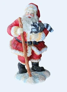 Estatuilla de Papá Noel Enesco 1993 con mapache nueva de 4,5 pulgadas decoración de Navidad - Imagen 1 de 5