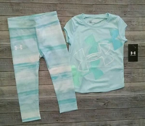 New! Girl's Under Armour Blue Glitter Logo Size 4 5 6 - Picture 1 of 3