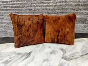 KUHFELL KISSENBEZÜGE RINDSLEDER KISSENBEZUG VORLEGER KUHFELL HAARE AUF KISSEN - Bild 1 von 4