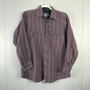 Vintage 70s Woolrich Flannel Shirt Mens Large Striped Heavyweight Wool Nylon - Bild 1 von 9