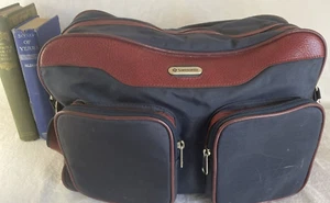 VTG Samsonite Overnight Bag Blue Canvas 16in Carry On Weekender Shoulder Bag - Picture 1 of 7