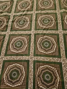 Cotton Fabric Ornate Ethnic Tiles Like Patterned Squares 5.75 Yrds X 36 Wide - Picture 1 of 7