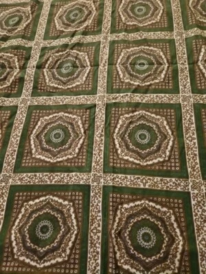 Cotton Fabric Ornate Ethnic Tiles Like Patterned Squares 5.75 Yrds X 36 Wide - Image 1 of 4