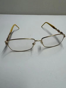 Gucci GG Gold White Chainlink Rectangle Eyeglasses Frames Pre-Owned Gucci - Picture 1 of 7