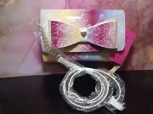 NEW Betsey Johnson Valentines Purse Heart Bow Floral Crossbody medium Rare  - Picture 1 of 23