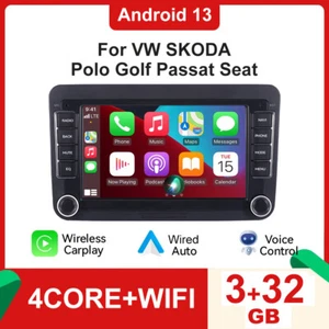 7" Car Stereo 3+32G For VW Volkswagen Jetta Passat Android 13 CarPlay GPS Nav BT - Picture 1 of 15