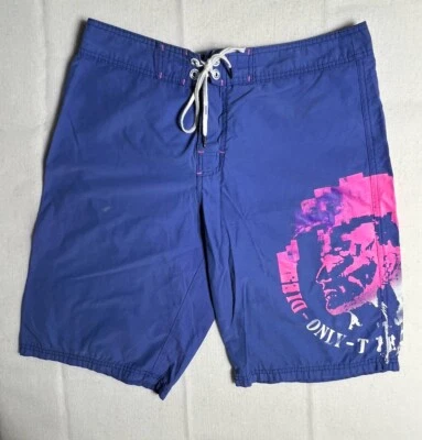 Pantalones cortos de natación Diesel Beachwear para hombre grandes azules solo los valientes cordones forrados Foto 1 de 4
