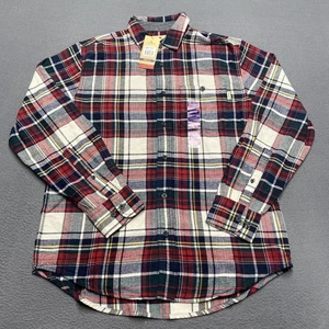 Woolrich Flannel Shirt Mens Medium Plaid Long Sleeve Button Up Casual - Picture 1 of 10