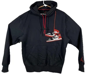 Sudadera con Capucha Air Jordan Para Hombres M Puntera Negra 1 Jumpman Vacaciones Negro Rojo CT3457-010 Nike - Imagen 1 de 15