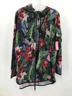 Pre-Owned C&C California Green Size Medium Floral Zip Up Jacket - Image 1 of 3