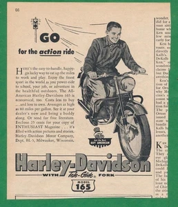 Zeitschriftenanzeige - 1953 - Harley-Davidson 165 (#2) - Bild 1 von 1