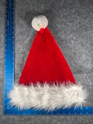 Шляпа-бини Santa для взрослых один размер красная вязаная смесь полиэстера рождественская меховая отделка помпон - Изображение 1 из 4