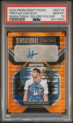 PSA 10 - TRISTAN VUKCEVIC Auto #/49 - 2023 Prizm RC Sensational Signature ORANGE - Image 1 of 2