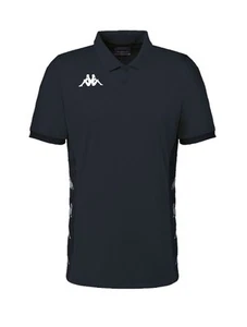 5 x Kappa Mens Deggiano Performance Soccer Black/Grey Polo Shirt - Picture 1 of 2