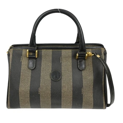 BOLSO DE MANO FENDI MARRÓN NEGRO PVC PEQUIN 2 VÍAS 119.259022.069 YQ02406 Foto 1 de 4