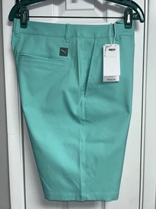 NWT PUMA DEALER 10 GOLF STRETCH SHORTS MENS 32 UPF 50+ SEAFOAM GREEN - Picture 1 of 8