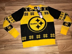 NFL Pittsburgh Steelers Busy Block Ugly Sweater Youth Size Youth Small 8 - Picture 1 of 7