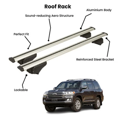 2 Pcs Silver Cross Bars for  TOYOTA  LAND CRUISER SUV 2021- - Image 1 of 4