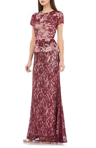 JS COLLECTIONS women's Lace short sleeve Gown dress size 2 - Picture 1 of 4
