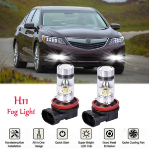 For 2006-2014 Acura RLX RL TL TSX MDX RDX - 2PC 6000K White LED Fog Light Bulbs - Picture 1 of 12