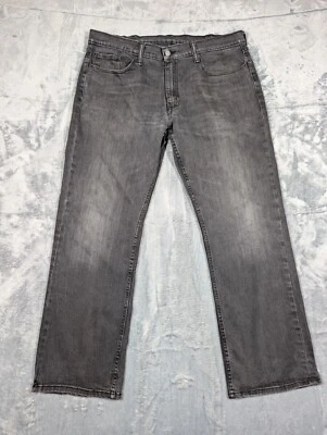 Pantalones de mezclilla rectos relajados para hombre Levis 559 desteñidos negros etiqueta negra mezcla de algodón 38x32 Foto 1 de 4