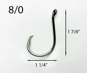 PACK OF 1000 BULK Size 8/0 TACKLEWORKS Offset Circle Fishing Hooks 7384 - Picture 1 of 1