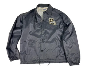 Chaqueta Bomber New Orleans Saints LÍNEA TIZA De Colección Años 80 Negra A Presión EE. UU. Grande - Imagen 1 de 16
