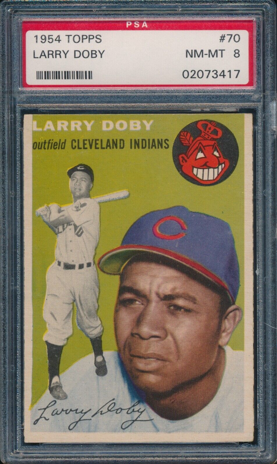 1954 Topps Baseball Larry Doby #70 PSA 8 INDIANS NM-MT HOF