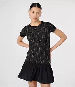 Karl Lagerfeld Women's T Shirt Dress W/ Tafetta Skirt, Style#L4QD7480, Size XXS - Picture 1 of 10