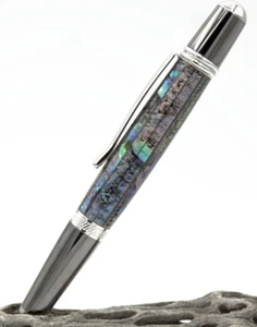 Paua Shell Pen - Penna a sfera Sierra in titanio nero e finitura platino - Foto 1 di 18