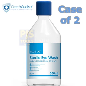 2 x 500ml Eye wash bottle saline solution sterile eye irrigation refill - Picture 1 of 1