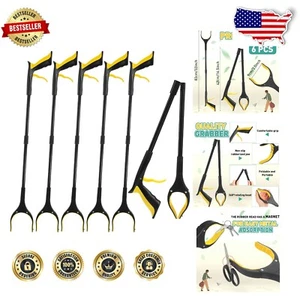6 Pack 32-Inch Foldable Trash Grabbers for Elderly - Lightweight Litter Claw - Picture 1 of 8