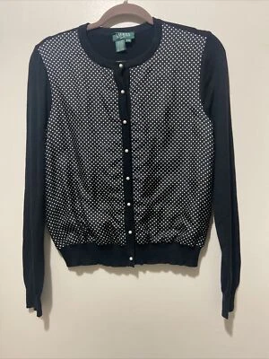 Ralph Lauren | Cárdigan negro de seda a lunares talla M  Foto 1 de 3