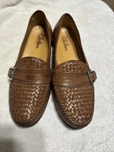 Men's Cole Haan Brown Woven Strap Buckle Loafers Sz 9M - Picture 1 of 11
