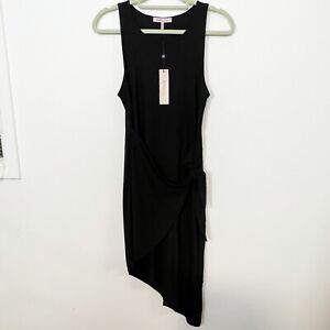 BCBGeneration Dress Black Stretchy Slinky Sleeveless Asymmetric Hem Size M New