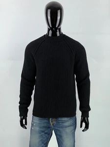 Closed Men's Black Ribbed Wool Sweater Size M/L - Picture 1 of 9