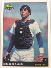 1991 Salinas Spurs-Classic BEST Minor Lg Baseball Card-Hideyuki Yasuda