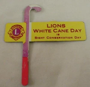 Lions Club White Cane Day Pin Vintage - Imagen 1 de 2