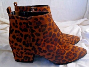 Women's Valerie Microsuede City Ankle Bootie - A New Day Leopard Print Sz 6 - Picture 1 of 4