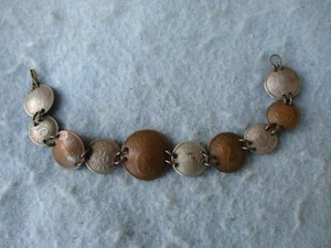 WWII US Army Trench Art Coin Bracelet Iceland 10 Aurar Coins 1940 to 1942 WW2 - Picture 1 of 12