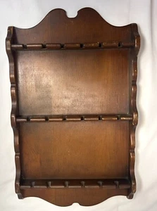 Antique Wood Wall Rack Spoon or Souvenir Display Shelf Wall Mount - Picture 1 of 6