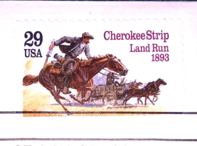 Cherokee Strip - Land Run - 1993 22kt Golden Replica Stamps - Gold Replicas - Image 1 of 4