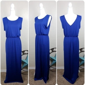 Divided By H&M Women's Blue Long Split Sides Sleeveless Maxi Dress Small NEW - Picture 1 of 8
