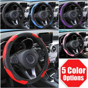 Accesorios interiores coche universal cubierta volante cuero antideslizante 38CM - Imagen 1 de 26