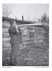 Gabreel Horn Calling in Loggers Logging Wisconsin Postcard Circa 1910's