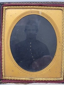 civil war soldier daguerreotype 6th plate 3.25 X 2.75" - Picture 1 of 11