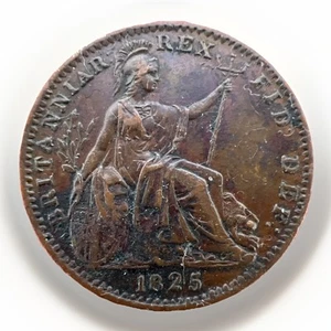 Great Britain 1 Farthing 1825 George Illl KM#677 4.8gr A100 - Picture 1 of 2