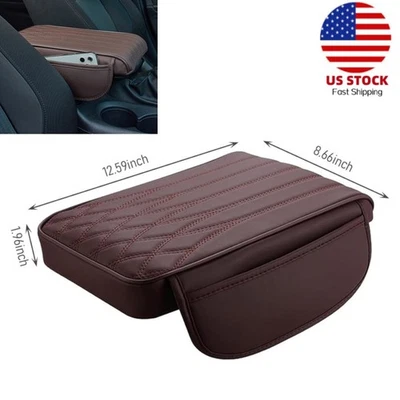 Car Armrest Cushion Pad Auto Center Console Armrest Pillow with 2 Storage Bags - Image 1 of 4