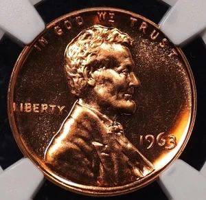 1963 1C Proof Lincoln Cent, NGC PF69RD - Picture 1 of 4