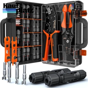 Solarstecker Crimpzange Set | 2.5/4/6mm² Kabel | Abisolierzange PV Werkzeug - Bild 1 von 10